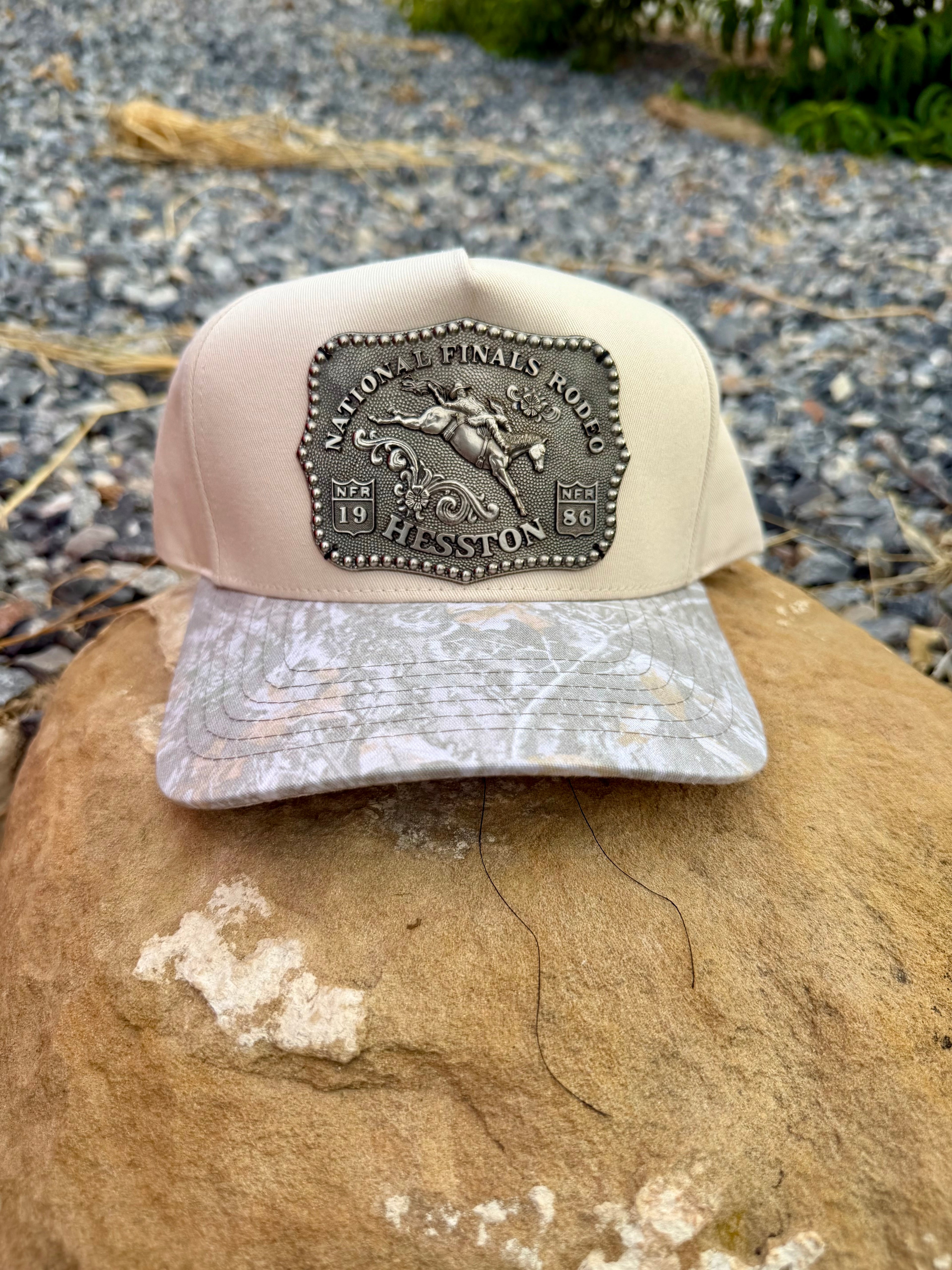 1986 Hesston NFR Buckle Camo Hat