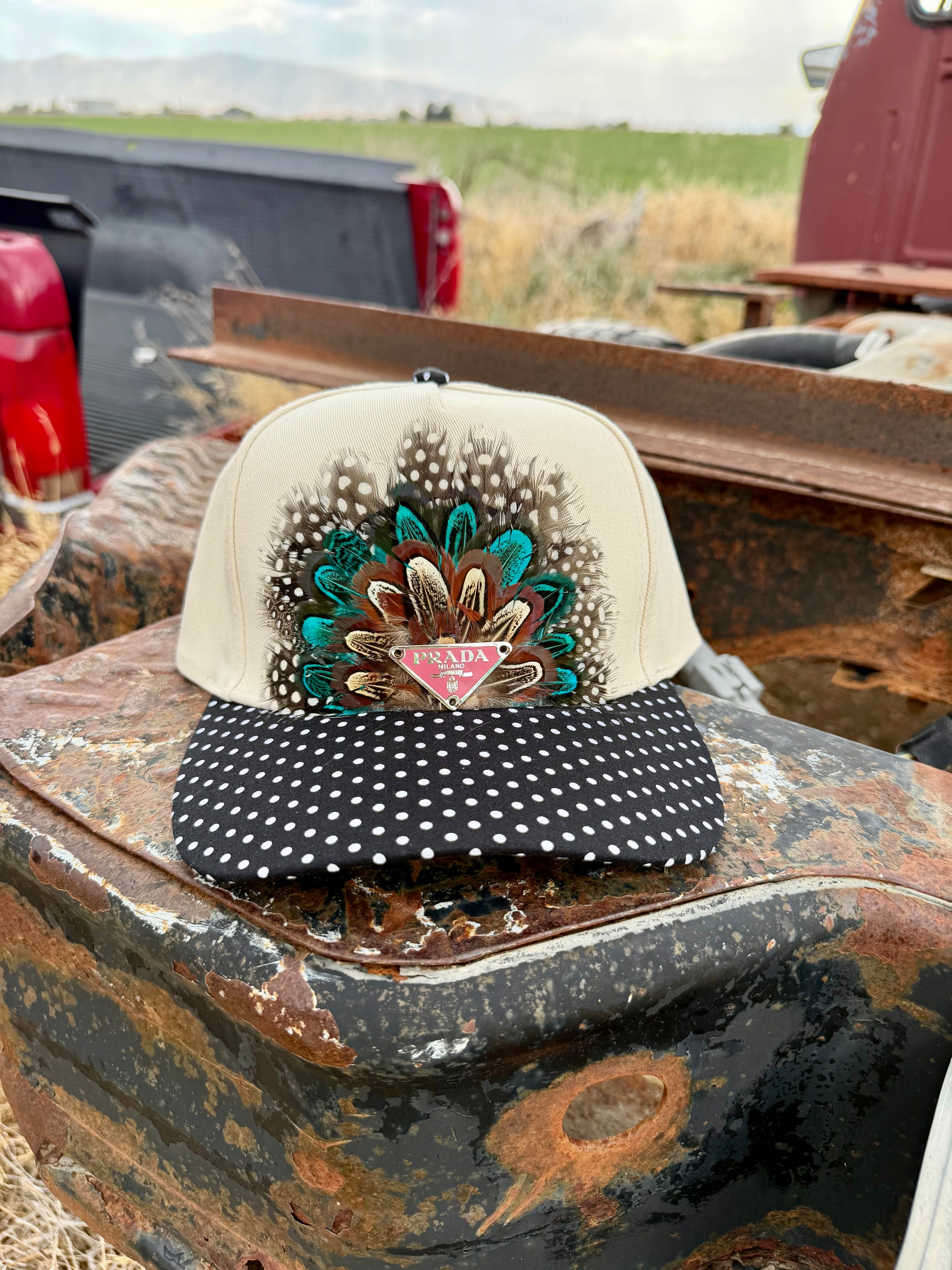 Pink Prada Feather Hat