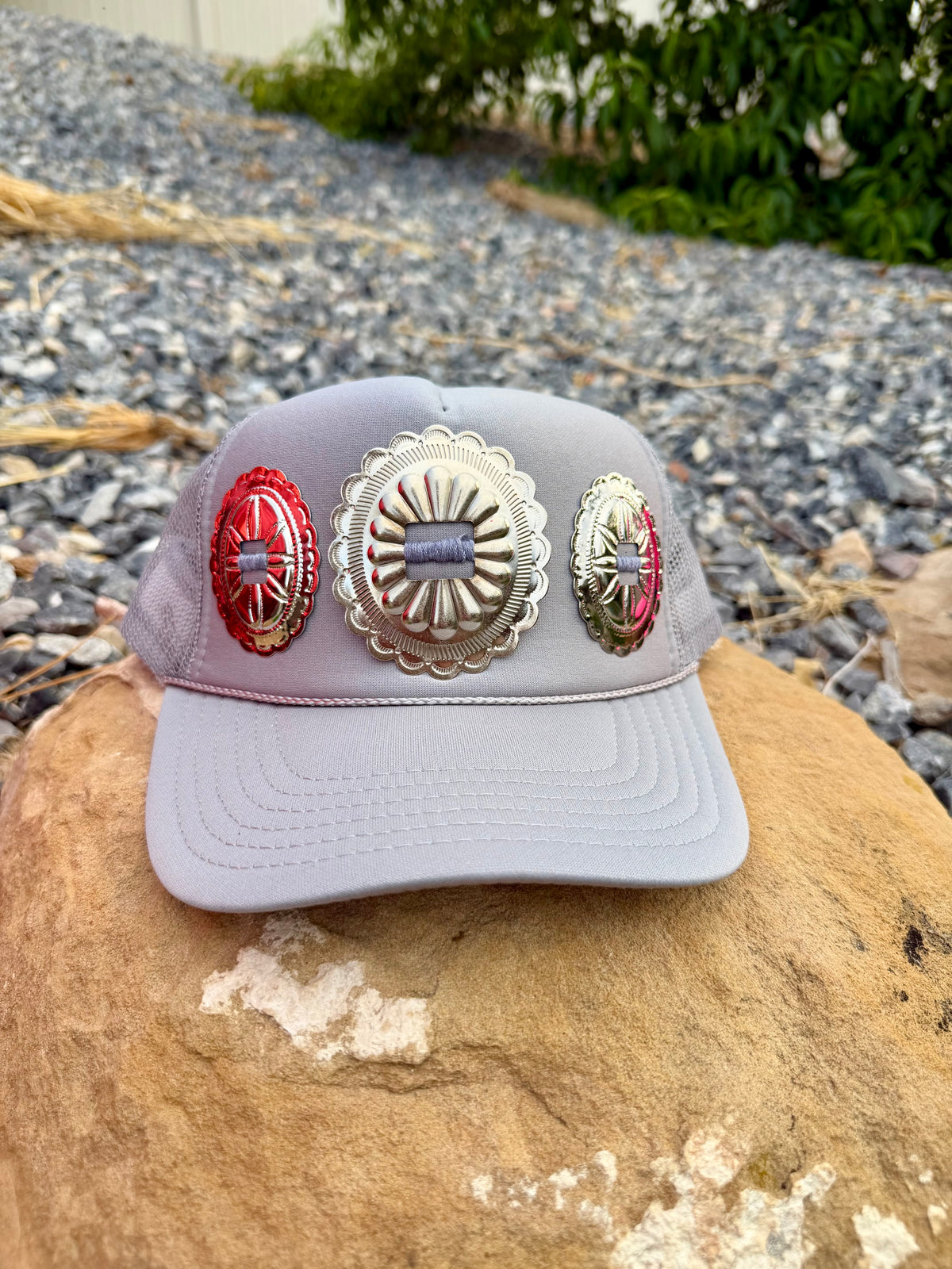 Grey Big Concho Hat