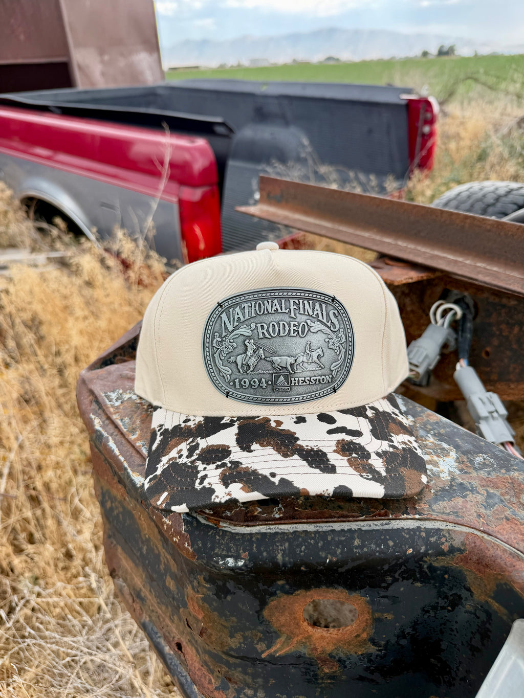 Cow-print NFR Buckle Hat