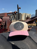 1989 Hesston NFR Buckle pink striped hat