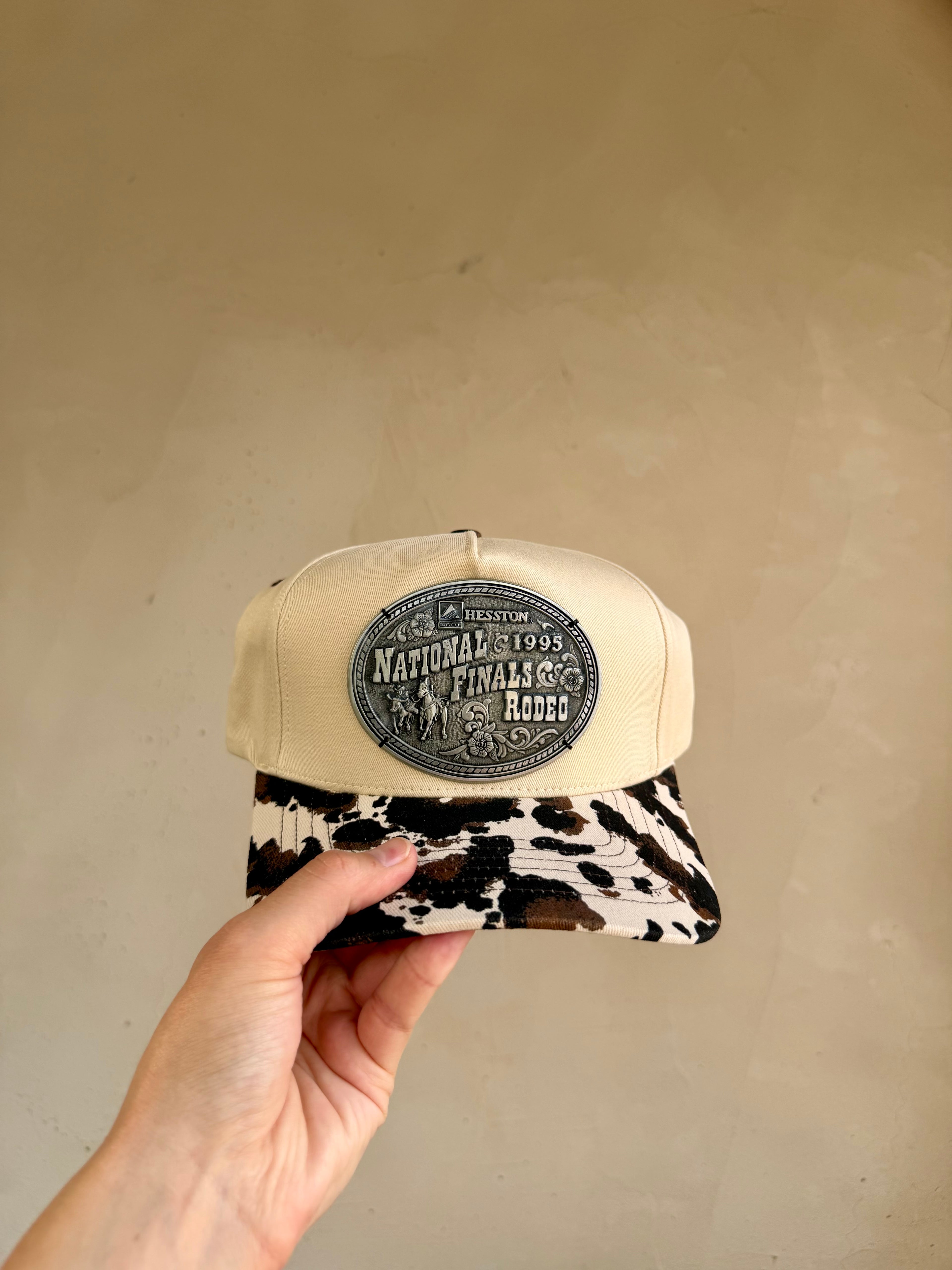 Cow-print NFR Buckle Hat
