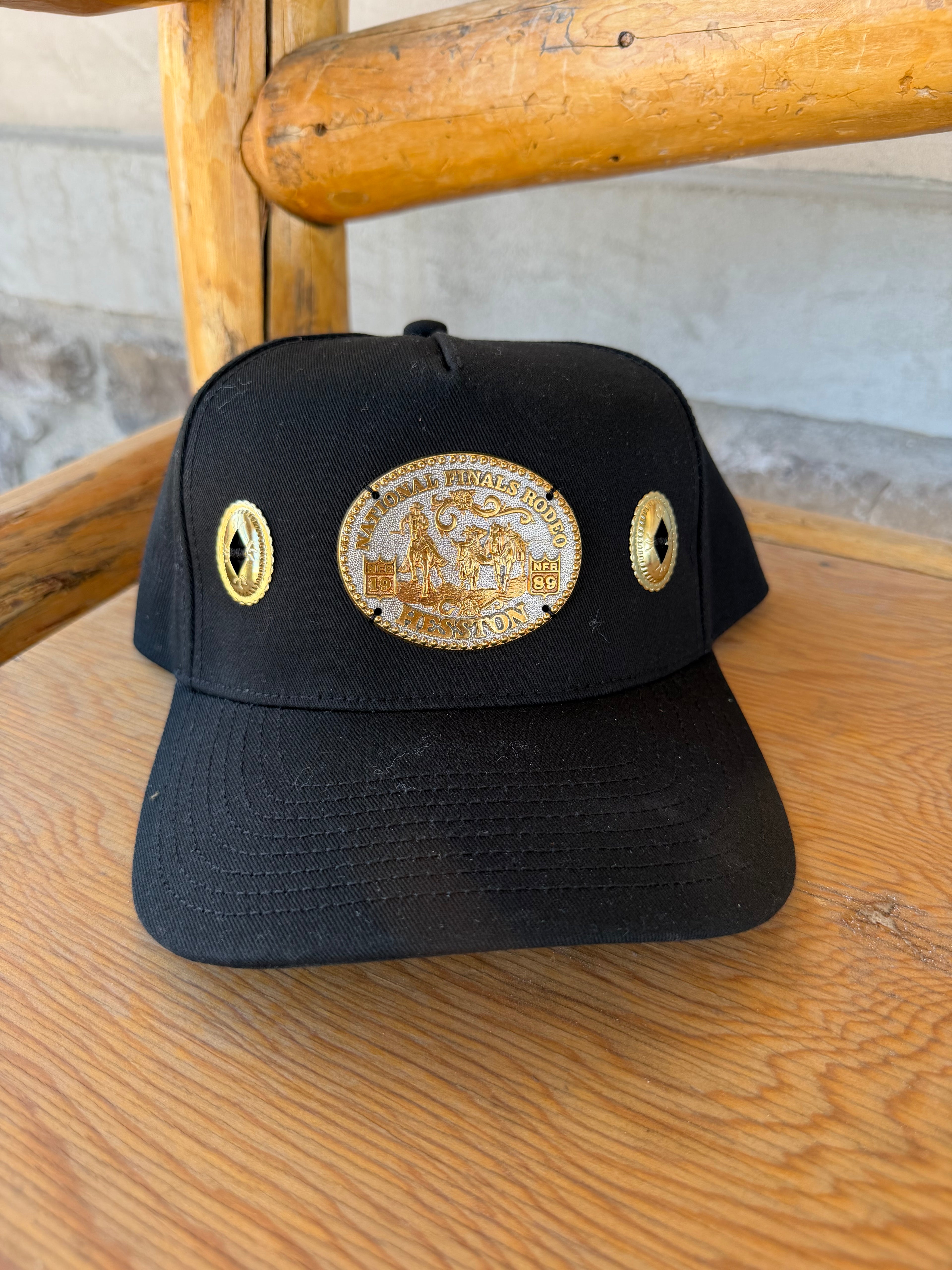 OG 1989 Golden Cowgirl NFR Concho Buckle Hat