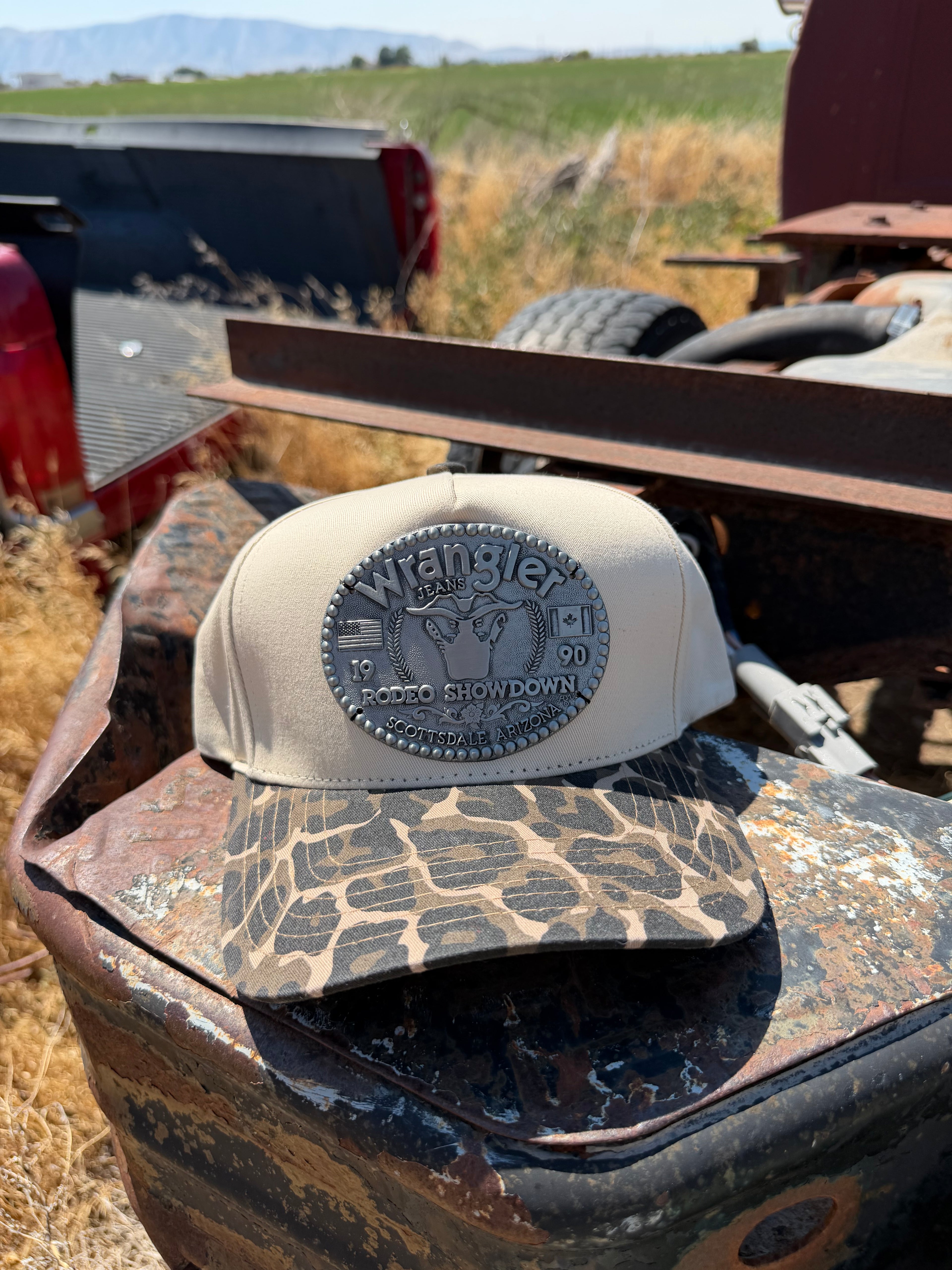 1990 Wrangler Rodeo Show Down Buckle Leopard Hat