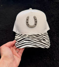Zebra Horseshoe NFR Buckle Hat