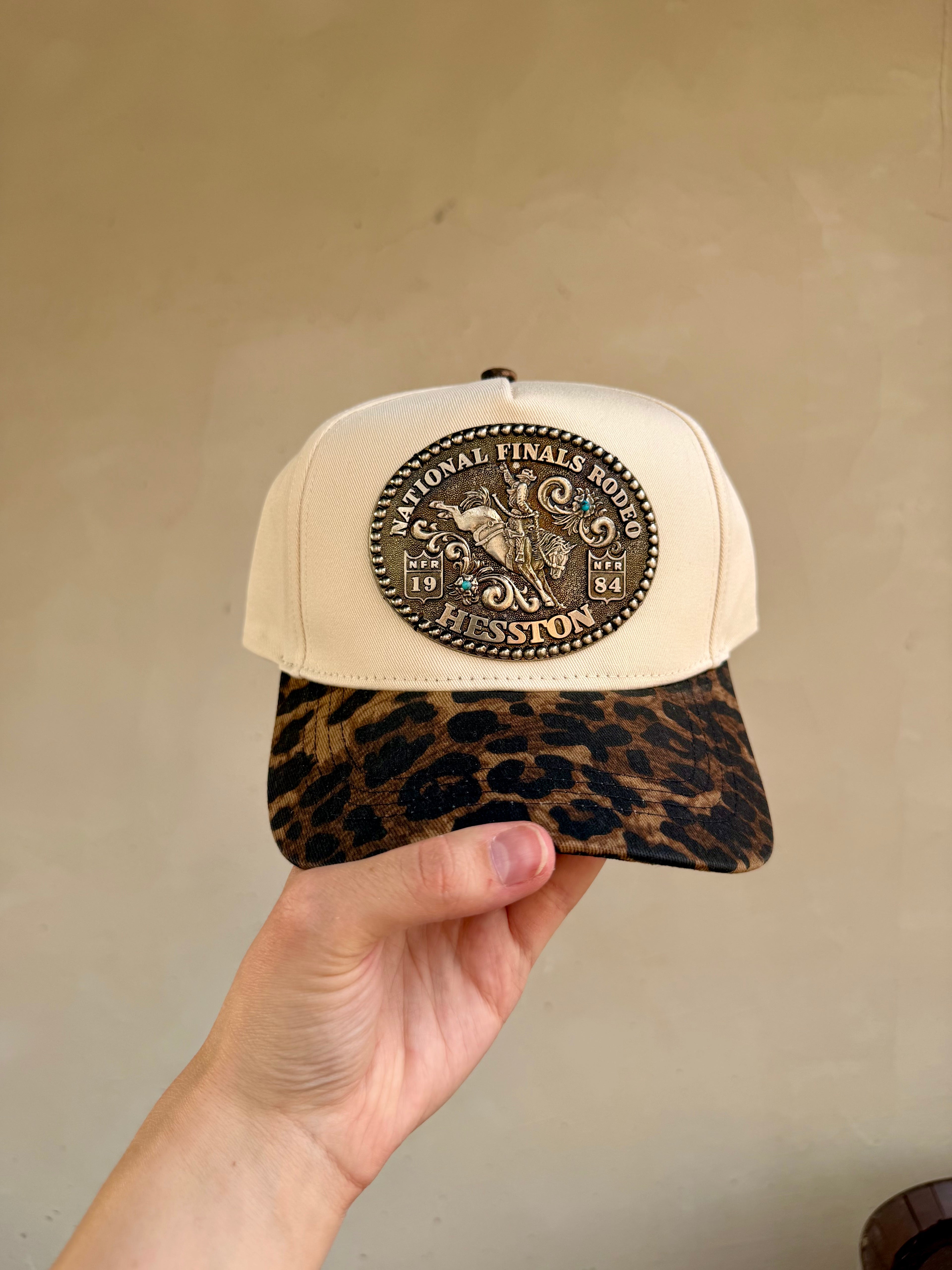 1984 NFR Buckle Leopard Hat with Turquoise