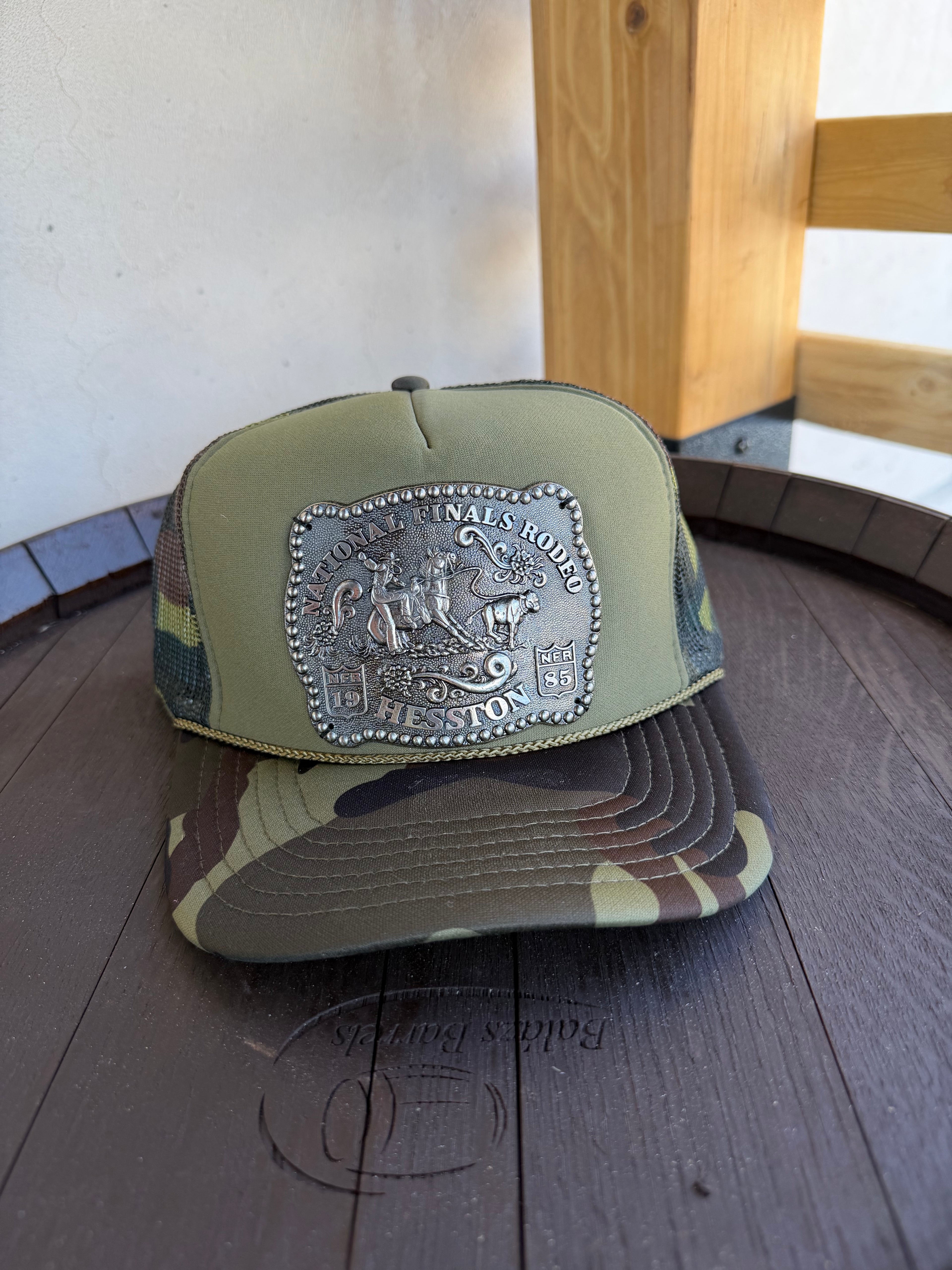 1985 Hesston NFR Camo Buckle Hat