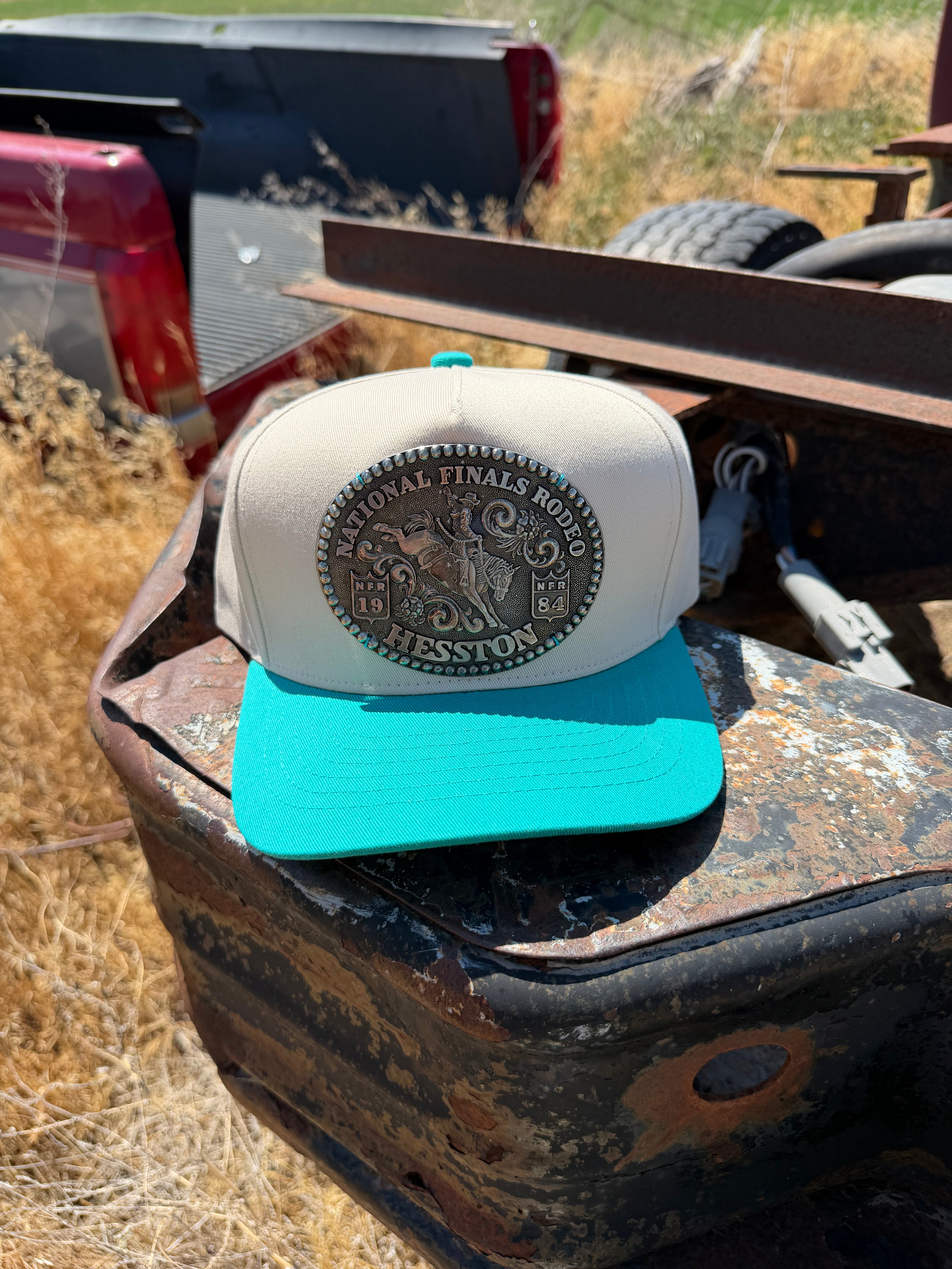 1984 Hesston NFR Buckle Turquoise Brim Hat