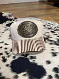 1984 Brown Striped NFR Hesston buckle hat