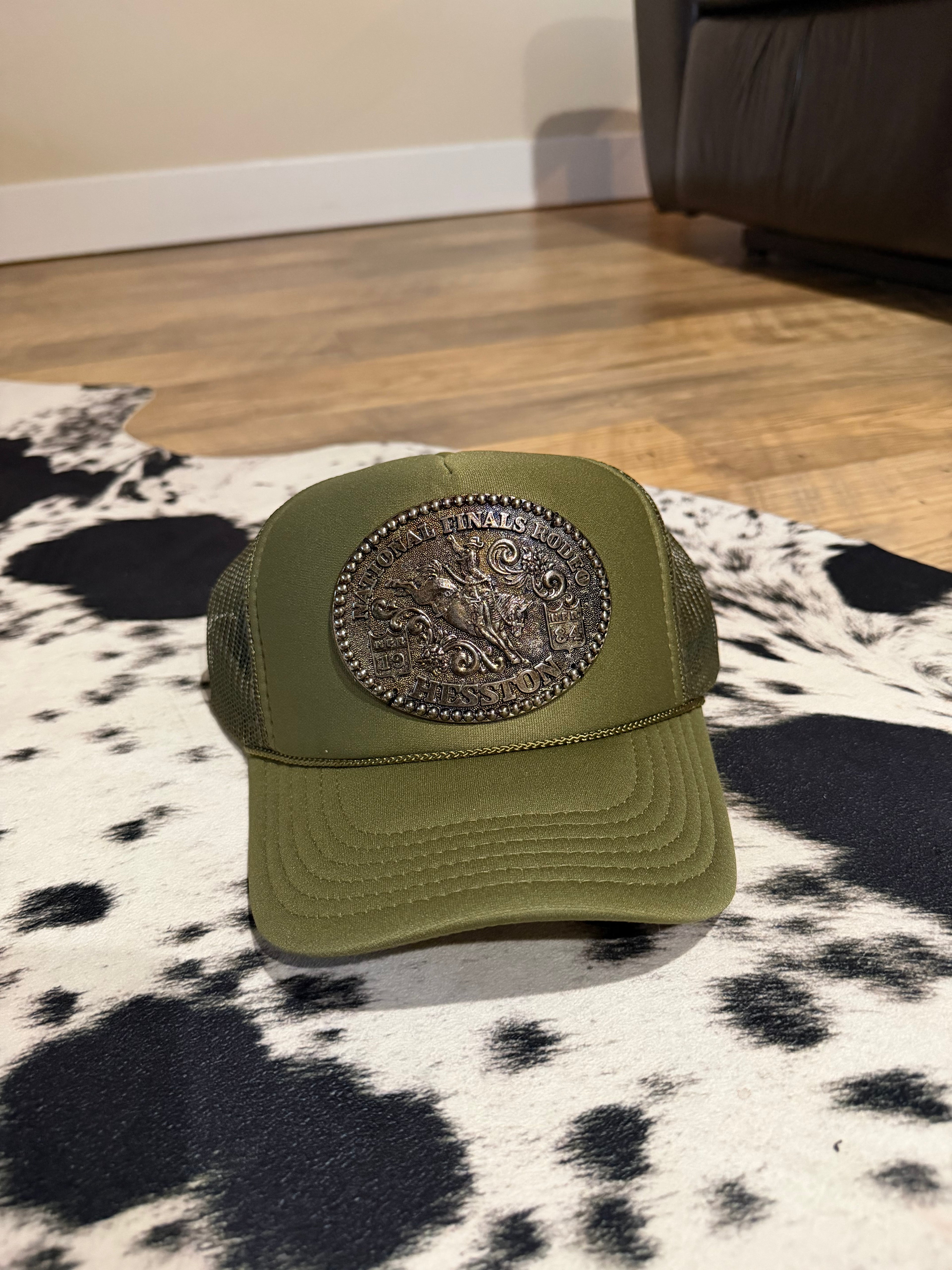 1984 Olive Green NFR Buckle Hat