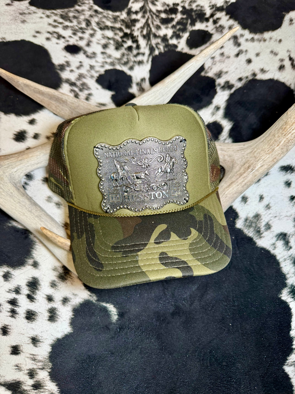 Camo NFR Belt Buckle Hat