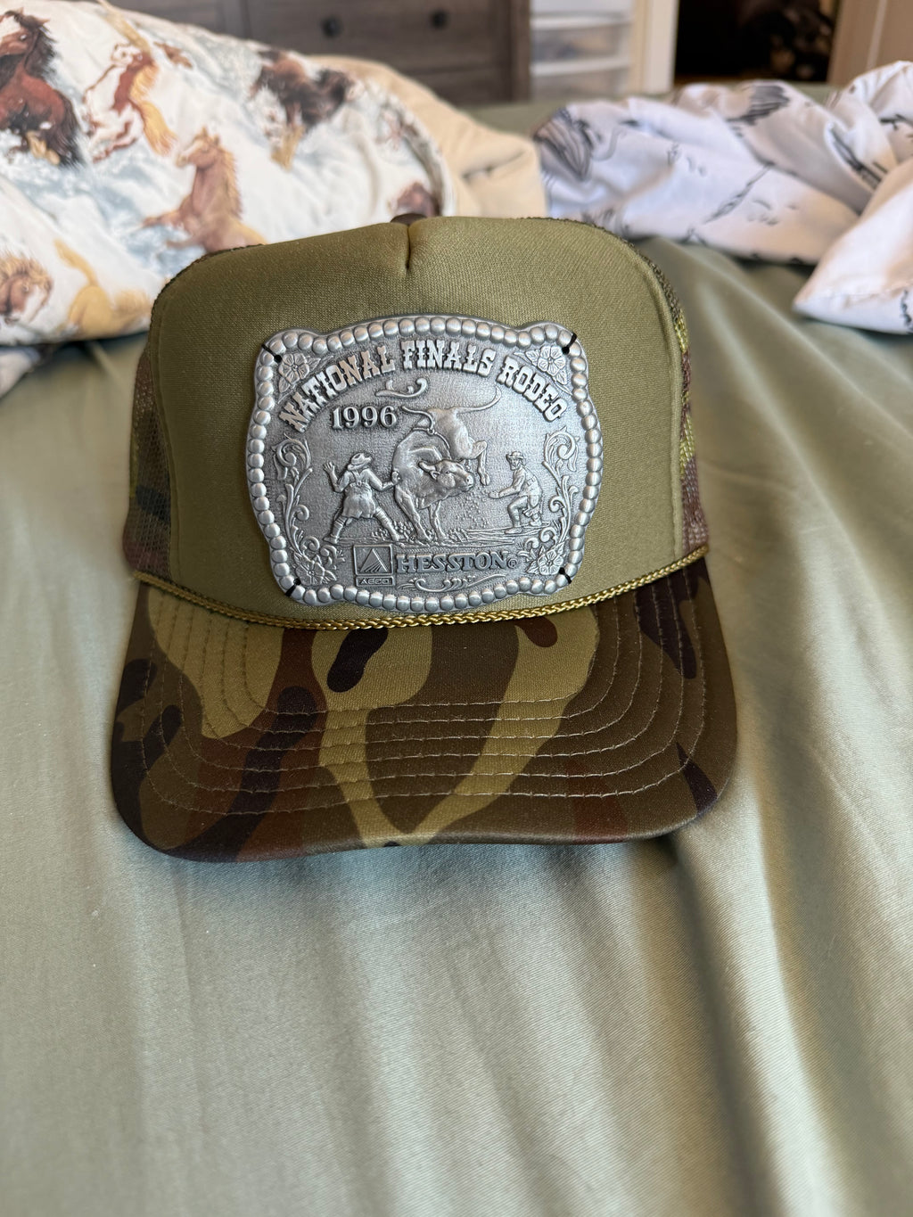 Camo NFR Belt Buckle Hat