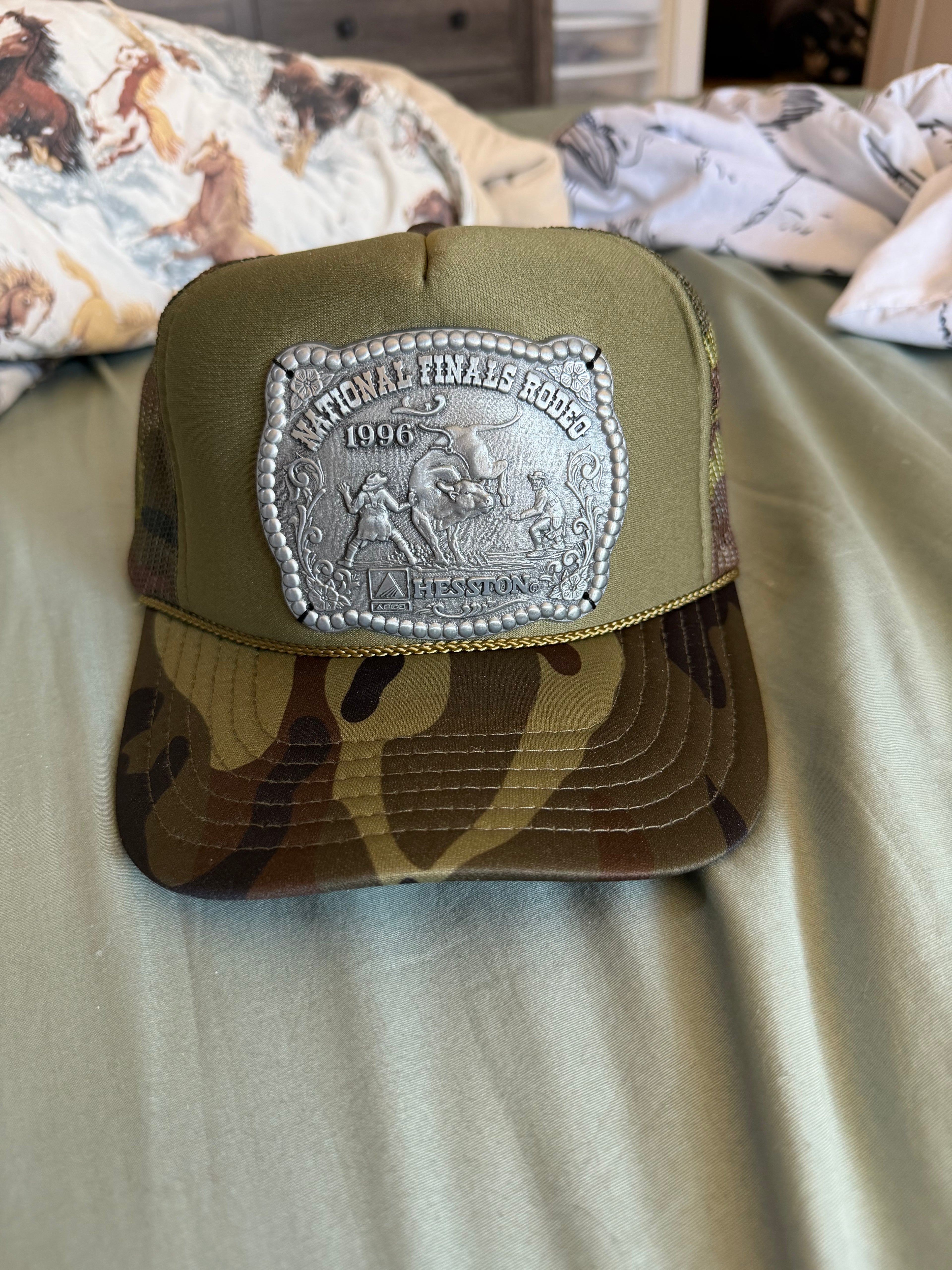 Camo NFR Belt Buckle Hat